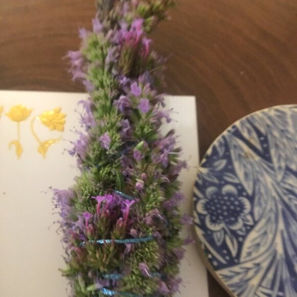 Hyssop Vervain Lavender handmade organic botanical wand for smudging- protection - Picture 1 of 4